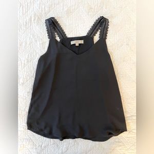 Loft Charcoal Grey Lace Top